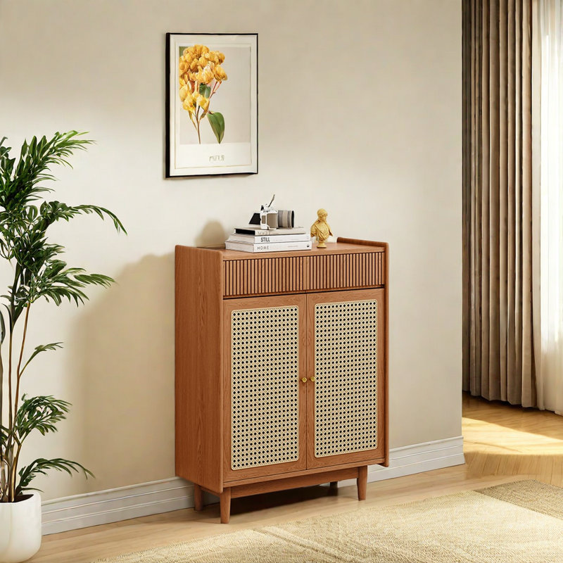 16 Pair Shoe Storage Cabinet, Yellow