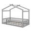 Structure de lit en bois avec clôture-1457319810