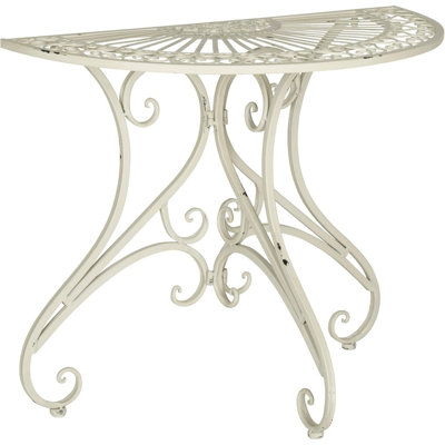 Outdoor Collectio Antique White Accent Table