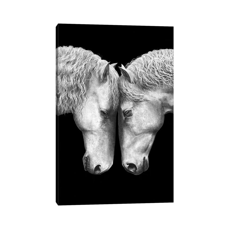 Horse Love on Black 1 Piece Wrapped Canvas Wall Art, 101.6cm H x 66.04cm W x 1.905cm D