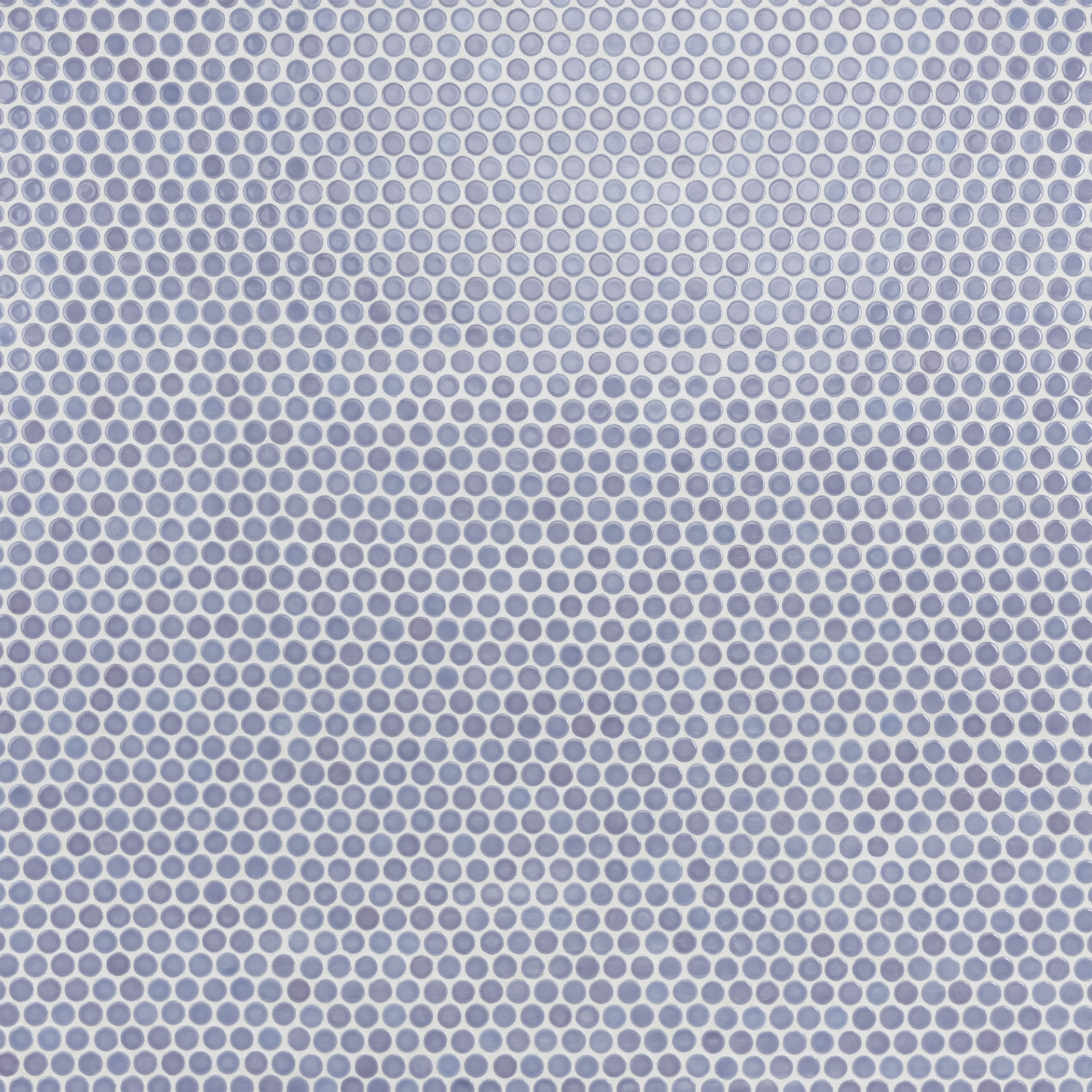 Hudson Penny Round Porcelain Mosaic Sheet Tile, Purple/Blue