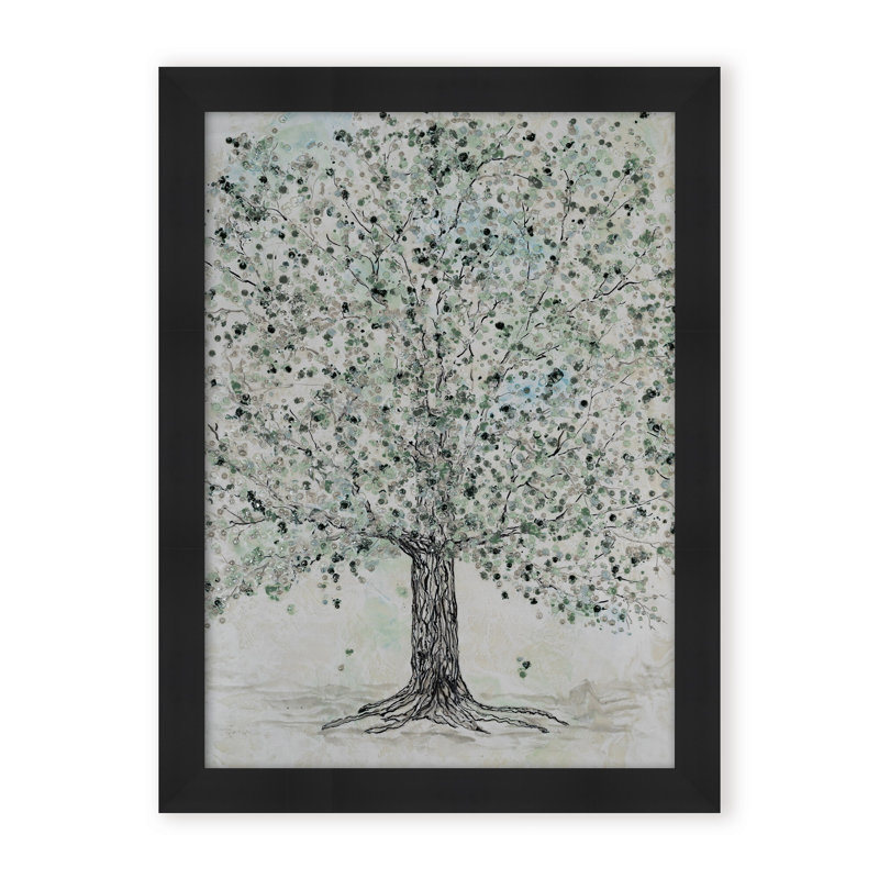 Nature Inspired "Lush Renewal" Canvas Wall Art By , 24" H x 16" W, Framed Matted Print, Black