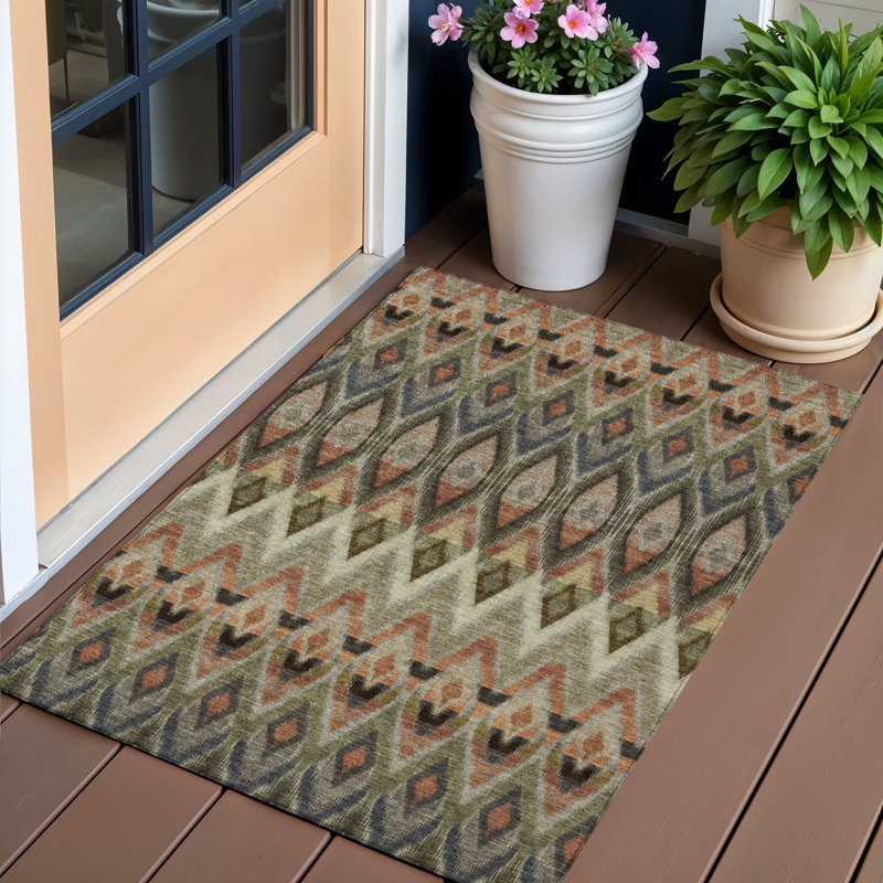 Tapis vert olive 3 'X 5'