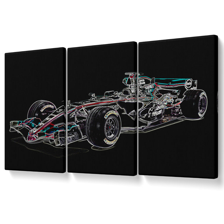 Formula One Side Profile 2 - 3 Piece Wrapped Canvas Print