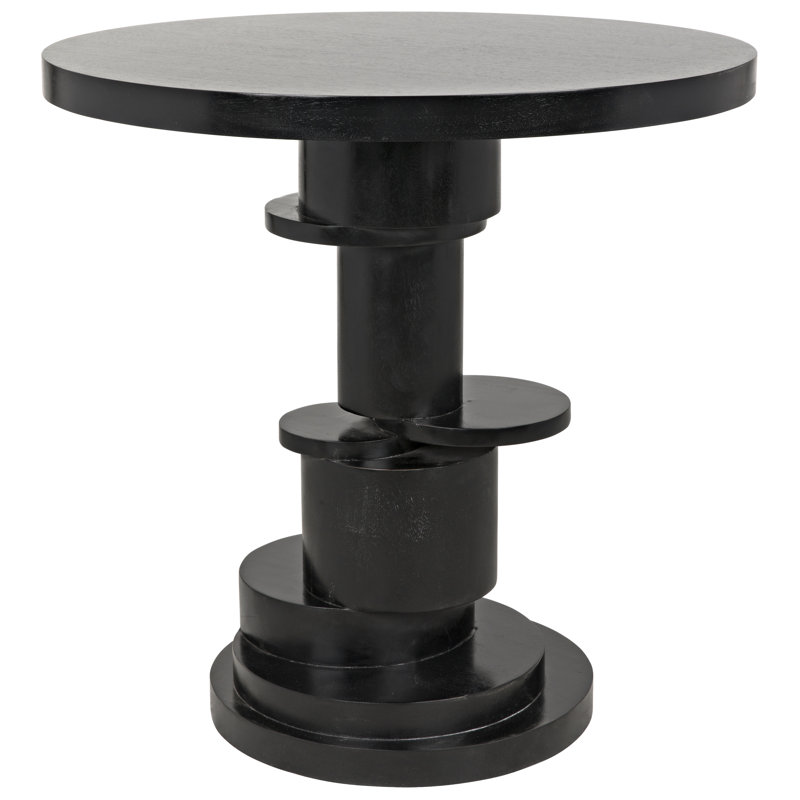 Hugo Solid Wood End Table, Hand Rubbed Black