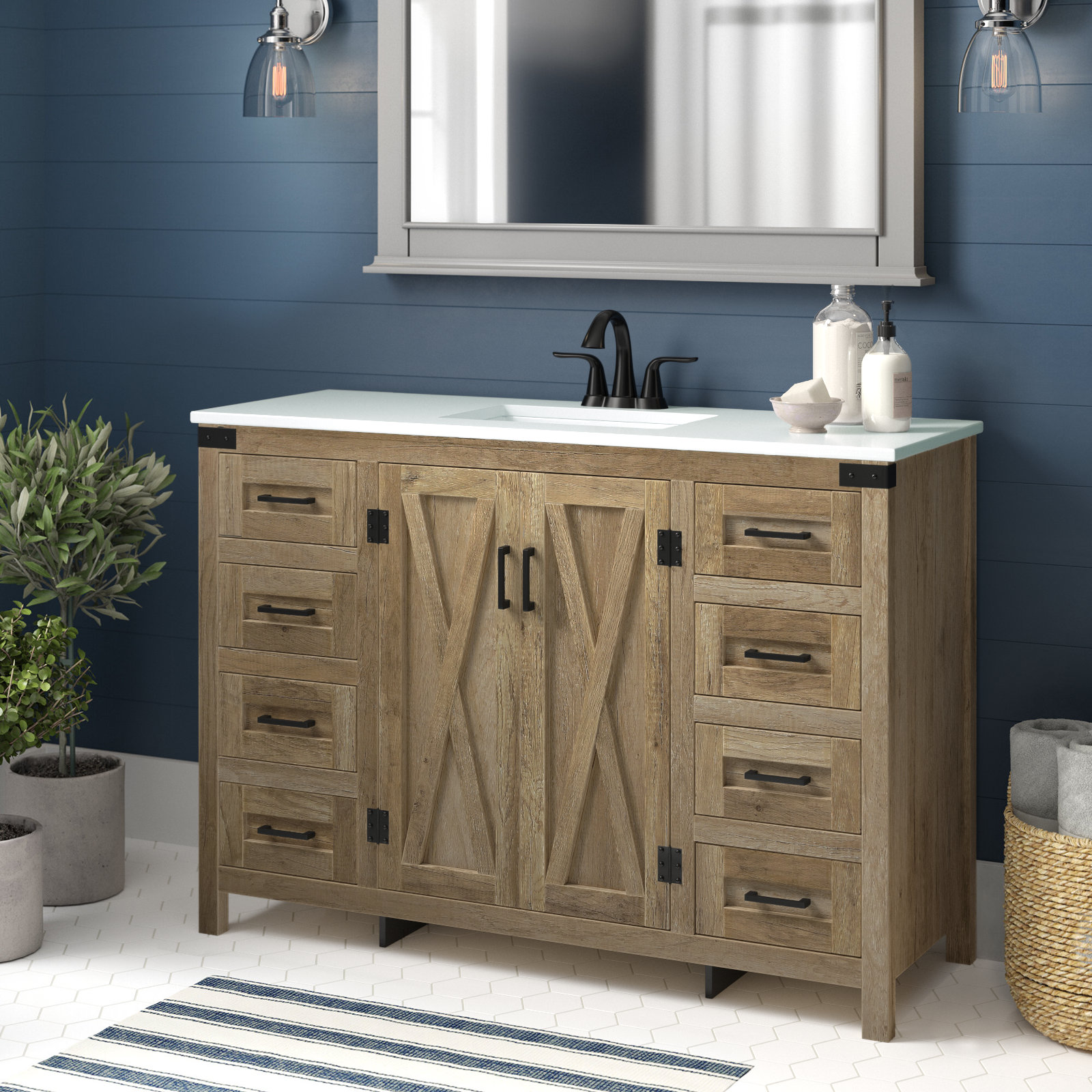 Slayton 48'' Single Bathroom Vanity, Natural Oak