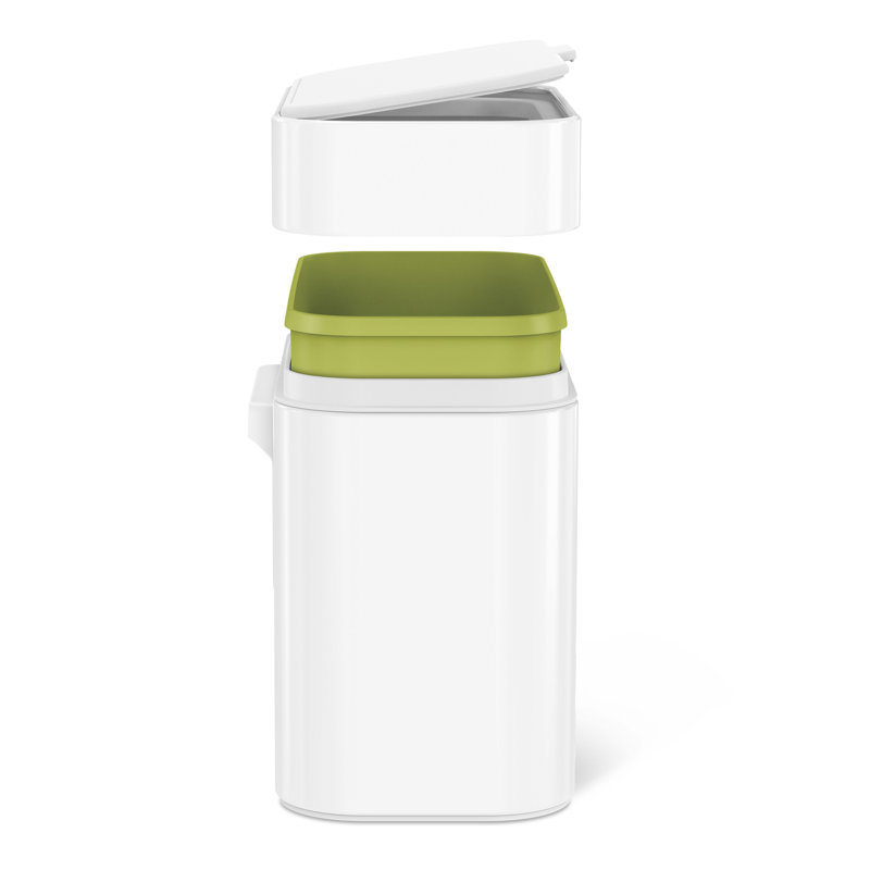 simplehuman 4 Litre / 1.06 Gallon Compost Caddy, Detachable and Countertop Bin Trash Can, White