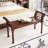 wooden frame Bench with Turned Legs and armrest-1120003318