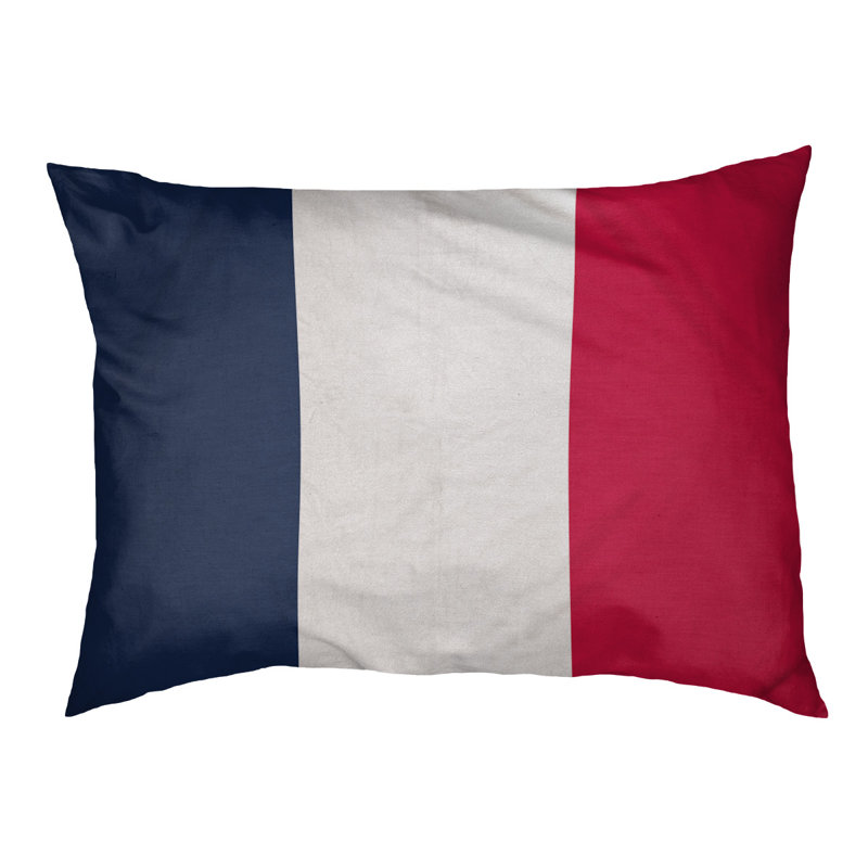 Coussin Washington, Moyen (l 28 po x P 18 po x H 9,5 po), Bleu marine / blanc / rouge écarlate