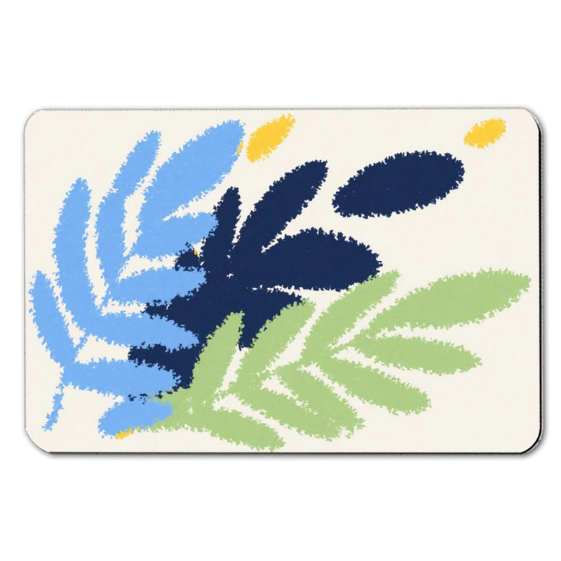 Tapis de bain abstrait à taches de feuillage 36 x 24