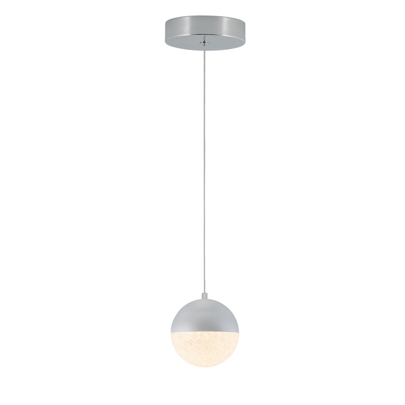 Chrome Globe LED Pendant Light with Glass Diffuser