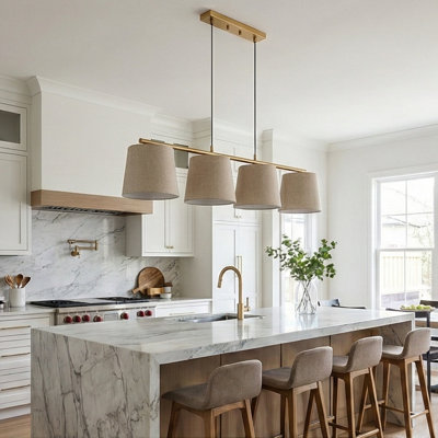 Elara Adjustable Height 4 - Light Kitchen Island Linear Pendant
