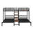 Triple Bunk Bed Frame With Storage Shelves Staircase-1105126588
