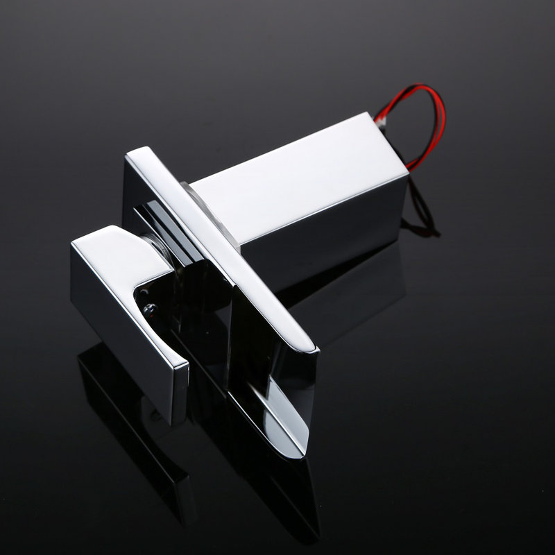 Waterfall Single Hole Bathroom Faucet,Single Handle Bathroom Sink Faucet with LED