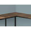 Bureau de coin en L pour bureau à domicile, longueur 147 cm, aspect bois brun, métal noir, forme moderne pour ordinateur, long, stratifié.-2133712166