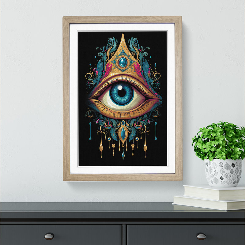Eye Informel - Single Picture Frame Print on Wood, Oak Framed, 34cm H x 25cm W