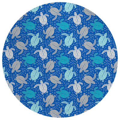 Tapis bleu intérieur / extérieur en polyester tissé à la machine Stroupe