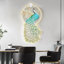 31,5 po, art mural à DEL, paon, acrylique, moderne, abstrait, géométrique, chargement USB