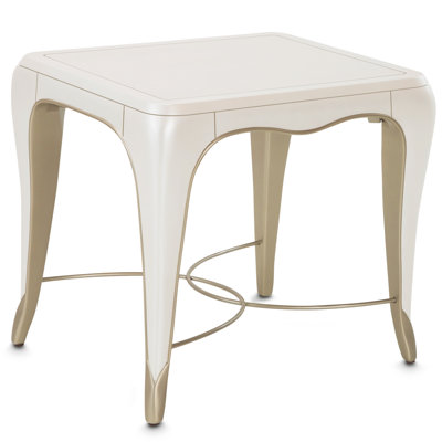 Table d'appoint rectangulaire London Place - Perle crémeuse