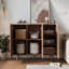 Armoire de rangement à trois portes, buffet en bois avec tablette réglable, armoire à café en bois, armoire de cuisine-37710842-37710821