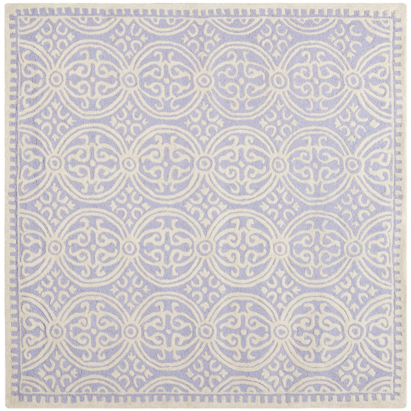 Tapis lavande / ivoire Canace, Carré 6 pi