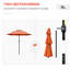 Parasol de marché extérieur avec manivelle