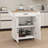 Rolling Cart Kitchen Island With Towel Rack, Seasoning Rack & Adjustable Shelf - White