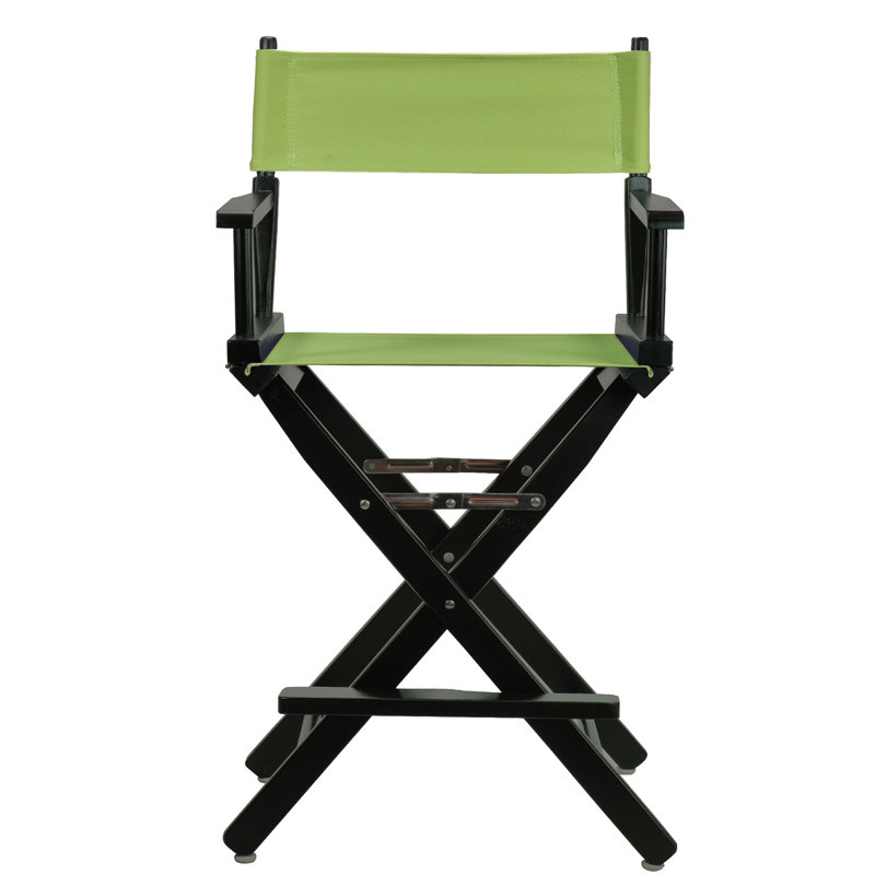 24" Folding Director Chair, Honey Oak, Lime Green