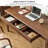 Simple Walnut Rectangular Solid Wood Office Sets