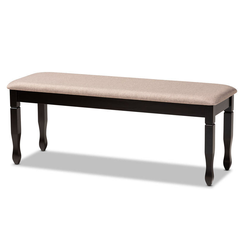 Polyester Blend Upholstered Bench, Dark Brown, Sand