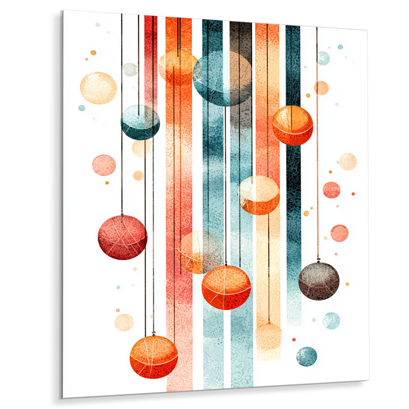 Mid Century Colors Radiant Of Geometry I - Midcentury Metal Wall Decor, Modern Metal Print, 32" H x 24" W x 0.84" D