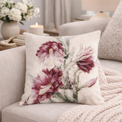 Throw Pillow | Cotton Velvet Printed Pillow | 18 X 18"