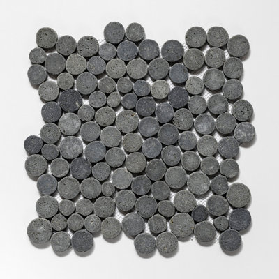 11.5" x 11.5" Random Sized Natural Stone Penny Round Mosaic Wall & Floor Tile