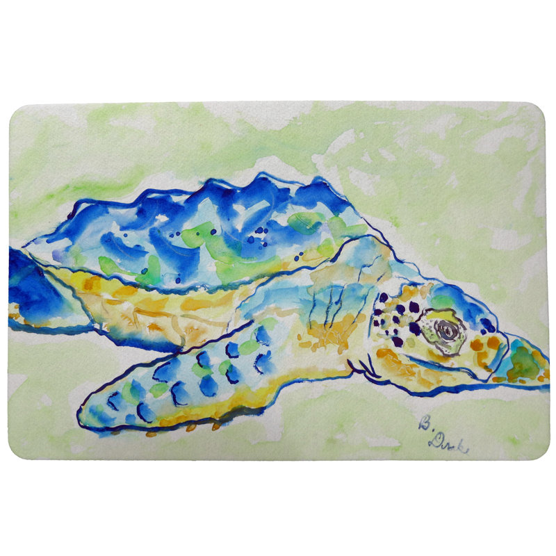 Tapis d'entrée / extérieur antidérapant Stefan Turtle, Rectangle 1 pi 6 po x 2 pi 2 po