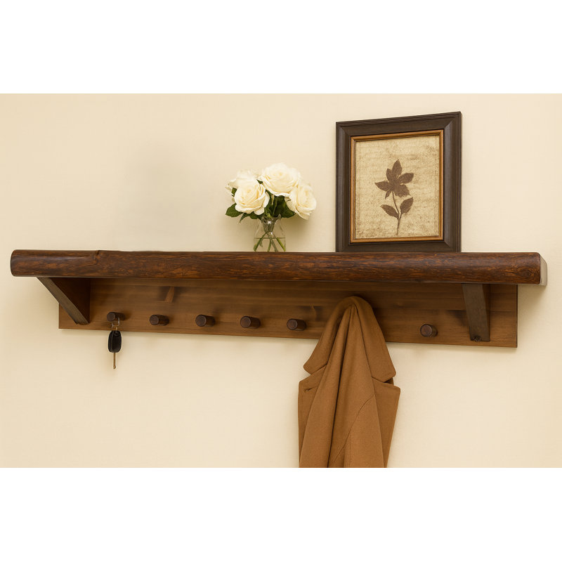 Tablette murale Live Edge, 5 pi avec chevilles en teinture américaine, 60