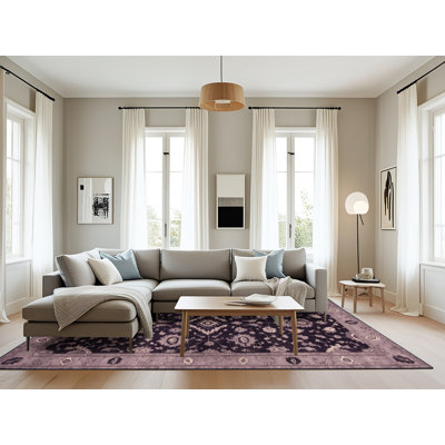 Tapis mauve lavable à la machine