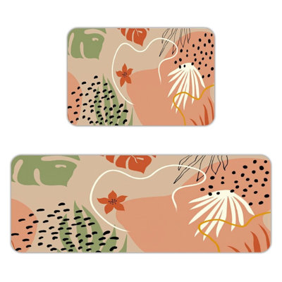 Ensemble de 2 tapis de cuisine tropicaux