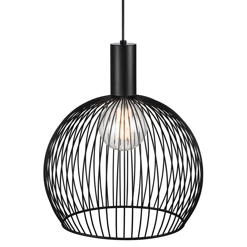 1 - Light Black Sphere Pendant, 45.5cm H x 40cm W x 40cm D