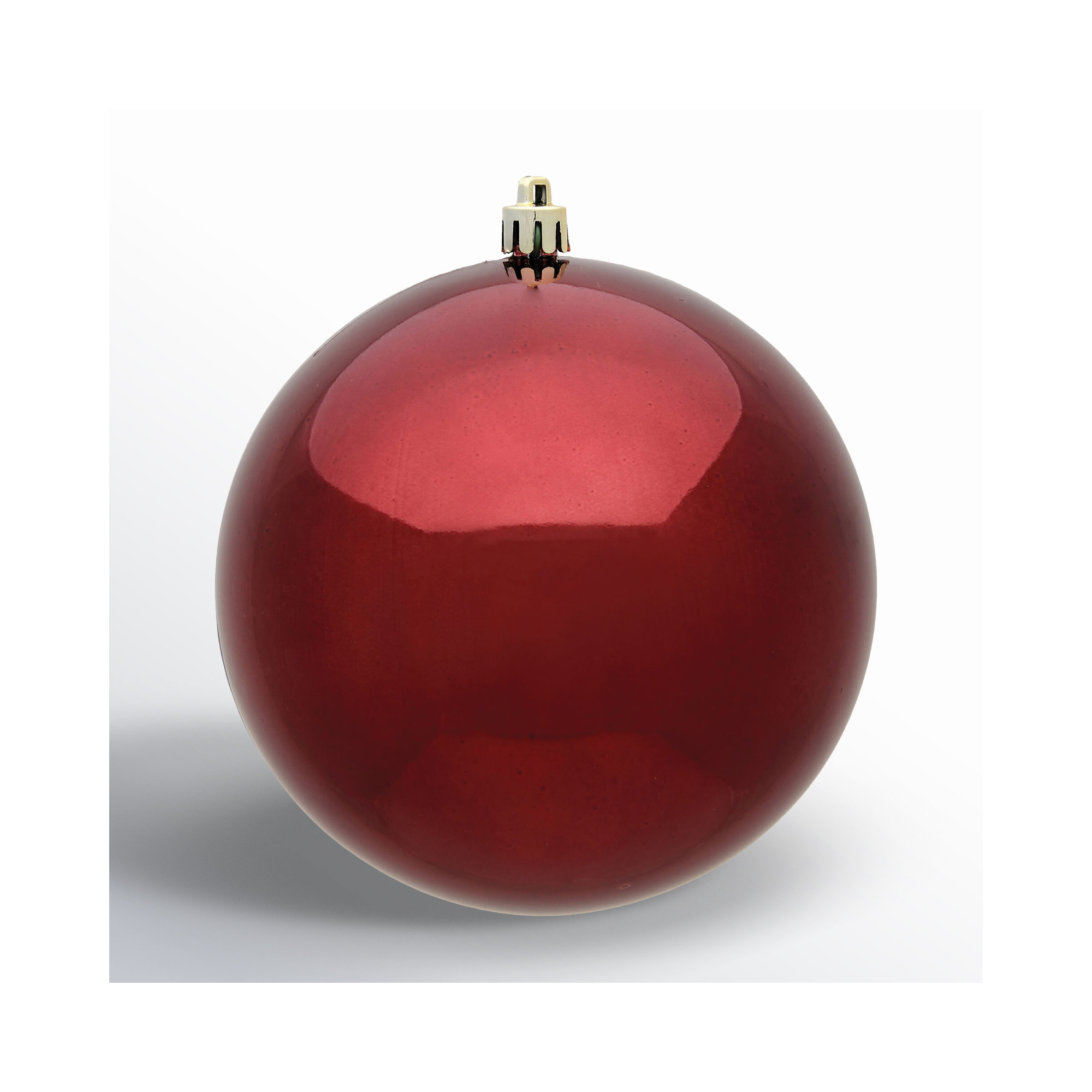 Holiday Décor Ball Ornament, Burgundy Shiny, 3" H x 3" W x 3" D
