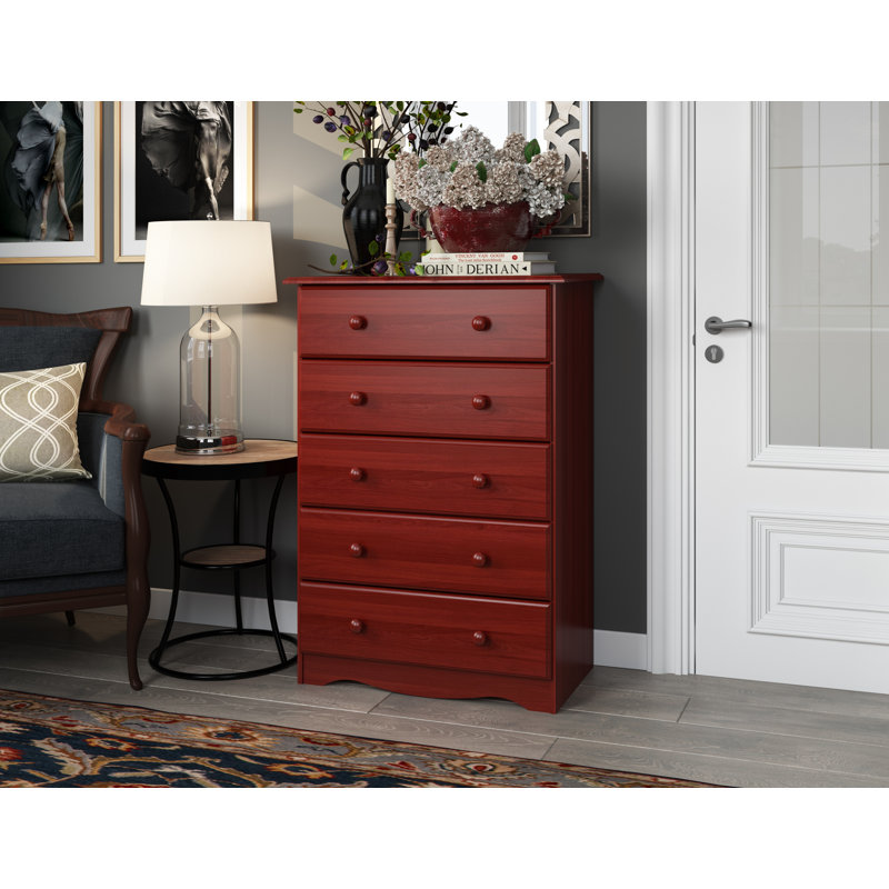 Commode 5 tiroirs Gallashaw, Acajou