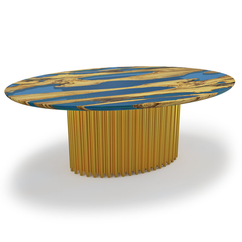 Okeanos Oval Dining Table, 48" W x 108.3" L