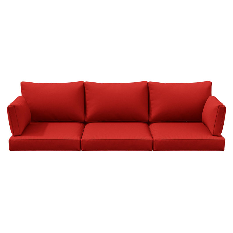 Outdoor Cushions Replacement Patio Cushions Set For 3 Seats, Red