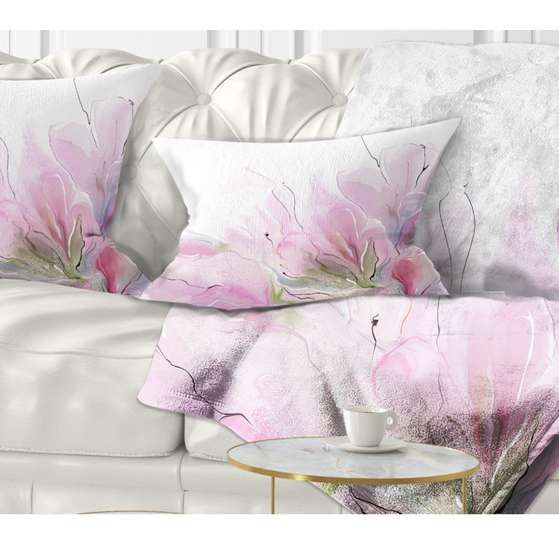 Jolies fleurs roses - coussin à imprimé floral