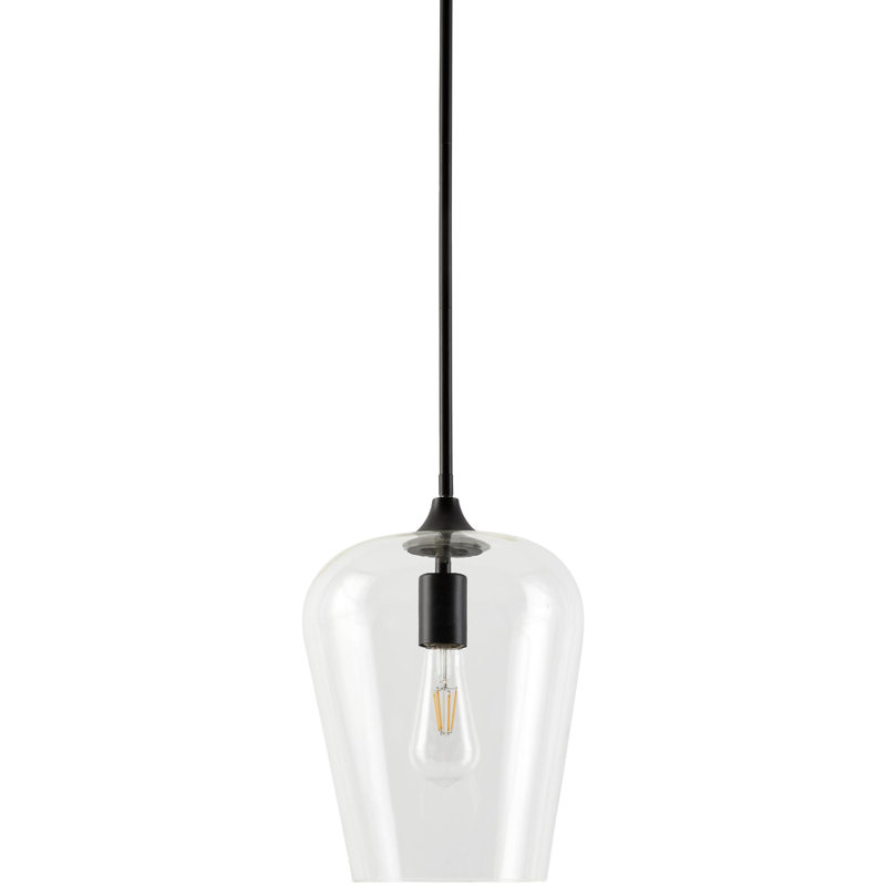 Luminaire suspendu Yueva, Clair, Noir mat, H 12 po x l 9 po x P 9 po