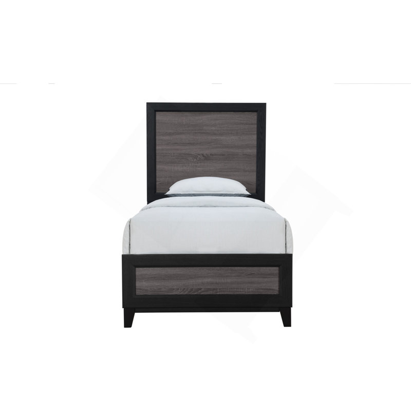 LIT DOUBLE GRIS SOLUTO ET NOIR, Lit simple