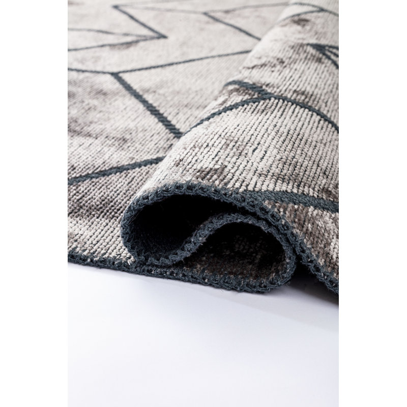Brown/Beige/Gray Chevron Luxury Area Rug, Rectangle 7'10" x 11'2"