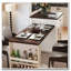 Îlot de cuisine 83,1 po avec table coulissante et supports de rangement pour 2 à 6 personnes, îlot de cuisine avec portes en verre trempé