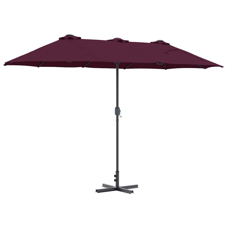Garden Parasol Polyester and Aluminium Outdoor Shade UV Sun Protection, Bordeaux Red