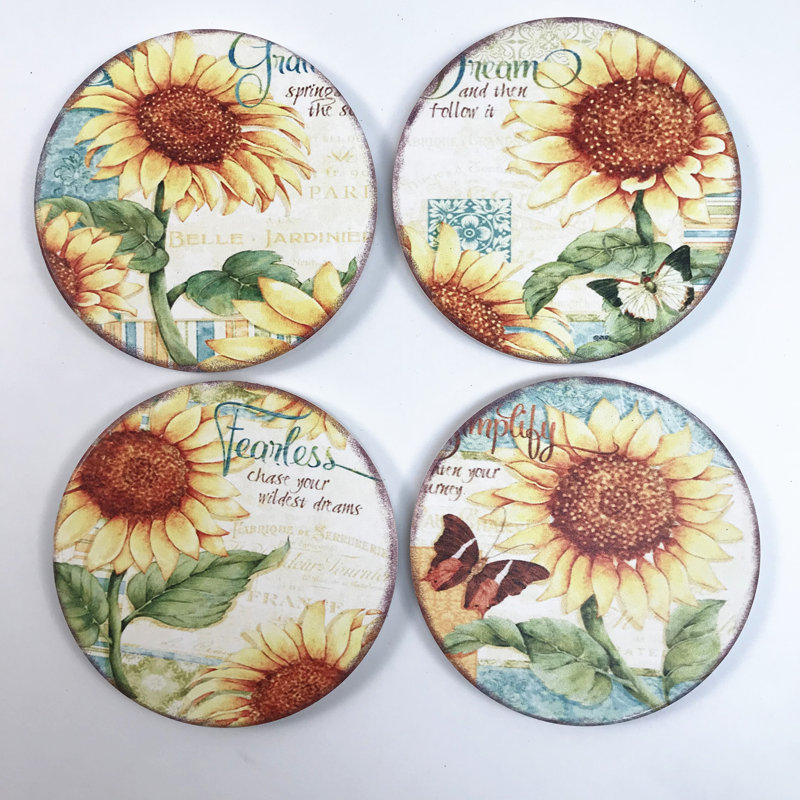 Sous-verre tournesol