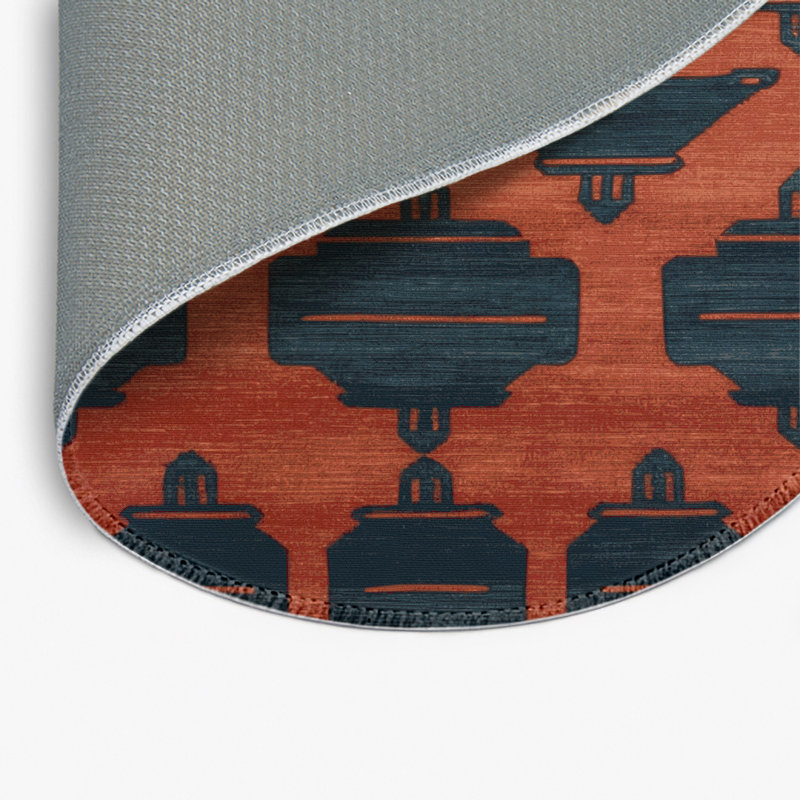 Tapis noir intérieur et extérieur ArtDeco, Rond 5 pi